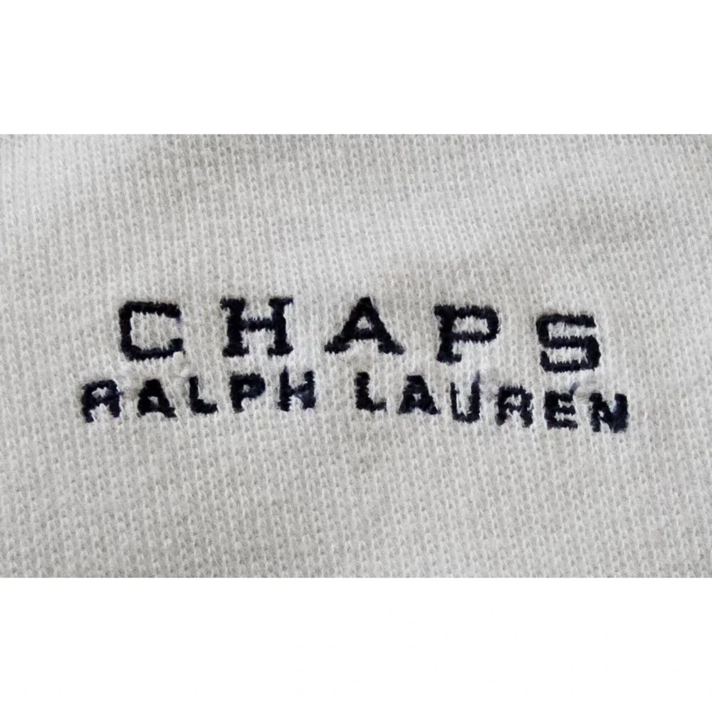Vntg 90s Chaps Ralph Lauren Mens M Waffle Knit Sweater V‑Neck Pullover Old Money